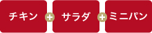 ステーキ＋サラダ＋ミニパン